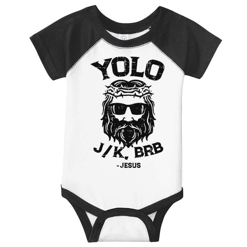 Yolo Jk Brb Jesus Funny Easter Day Ressurection Christians Infant Baby Jersey Bodysuit
