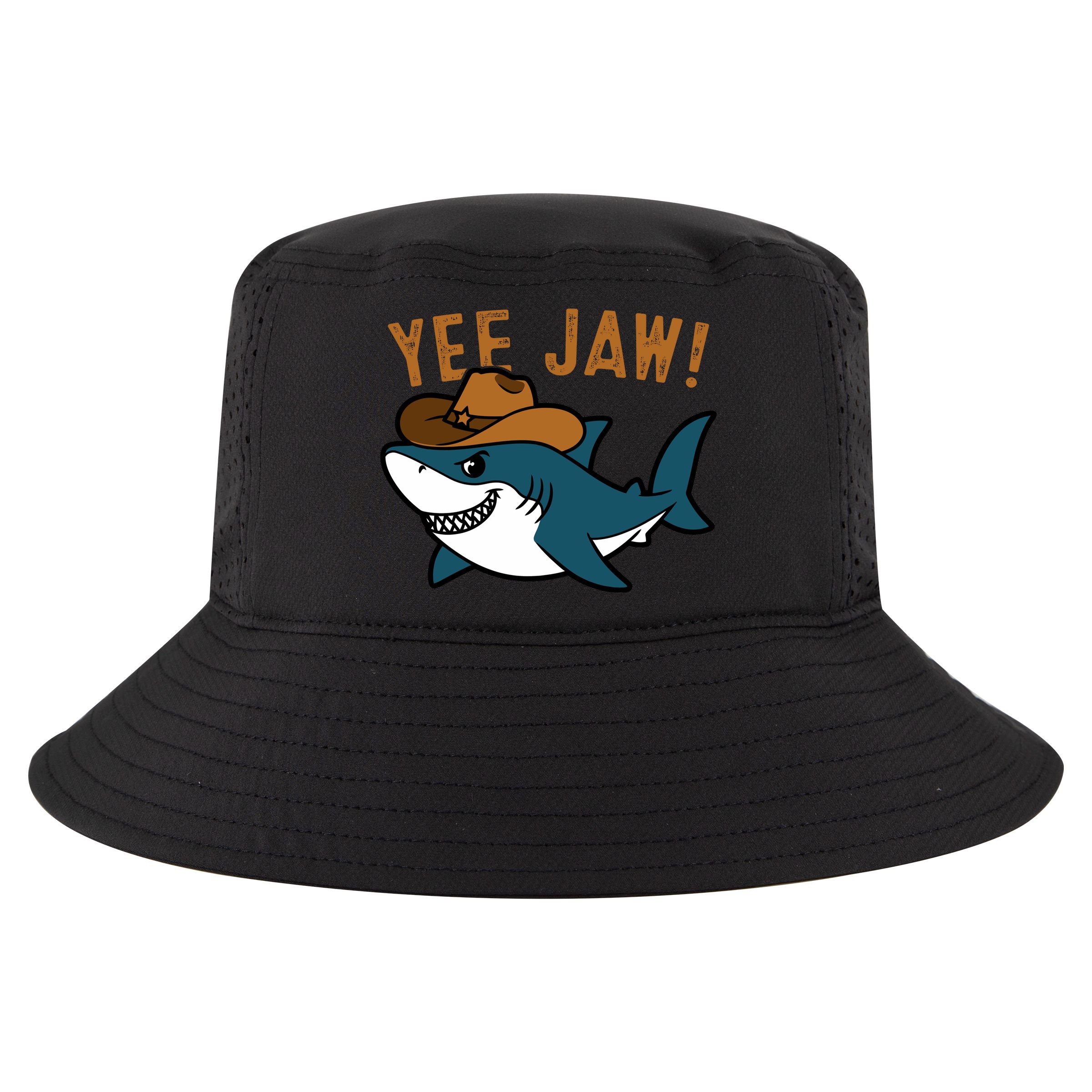 Yee Jaw Cowboy Old Western Shark Cool Comfort Performance Bucket Hat