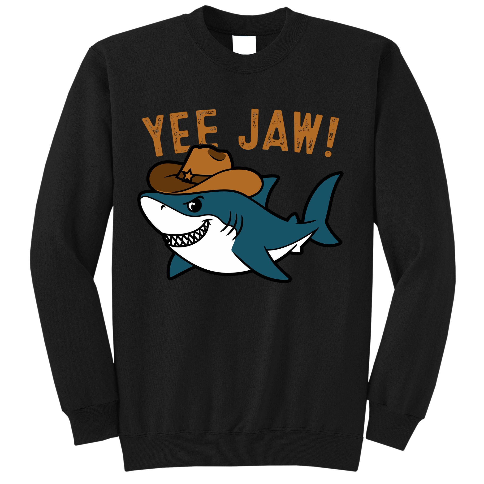 Yee Jaw Cowboy Old Western Shark Sweatshirt