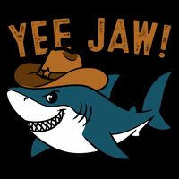 Yee Jaw Cowboy Old Western Shark Tall T-Shirt