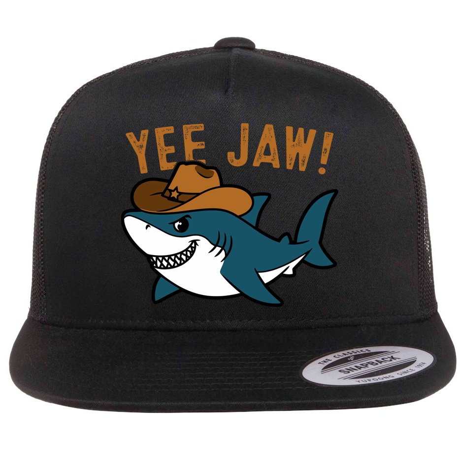 Yee Jaw Cowboy Old Western Shark Flat Bill Trucker Hat