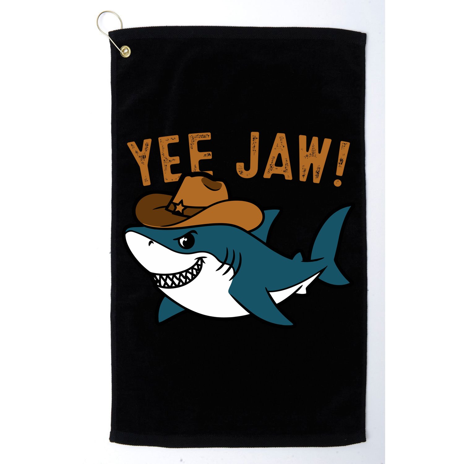 Yee Jaw Cowboy Old Western Shark Golf Towel