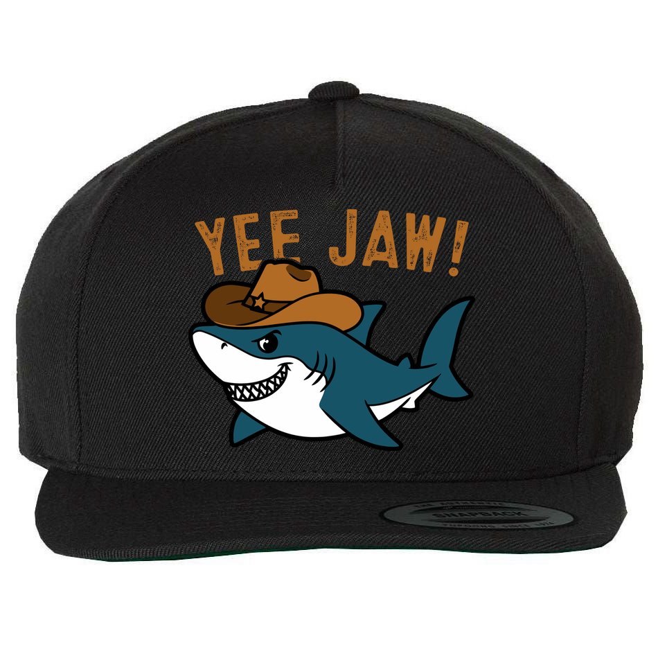 Yee Jaw Cowboy Old Western Shark Wool Snapback Cap