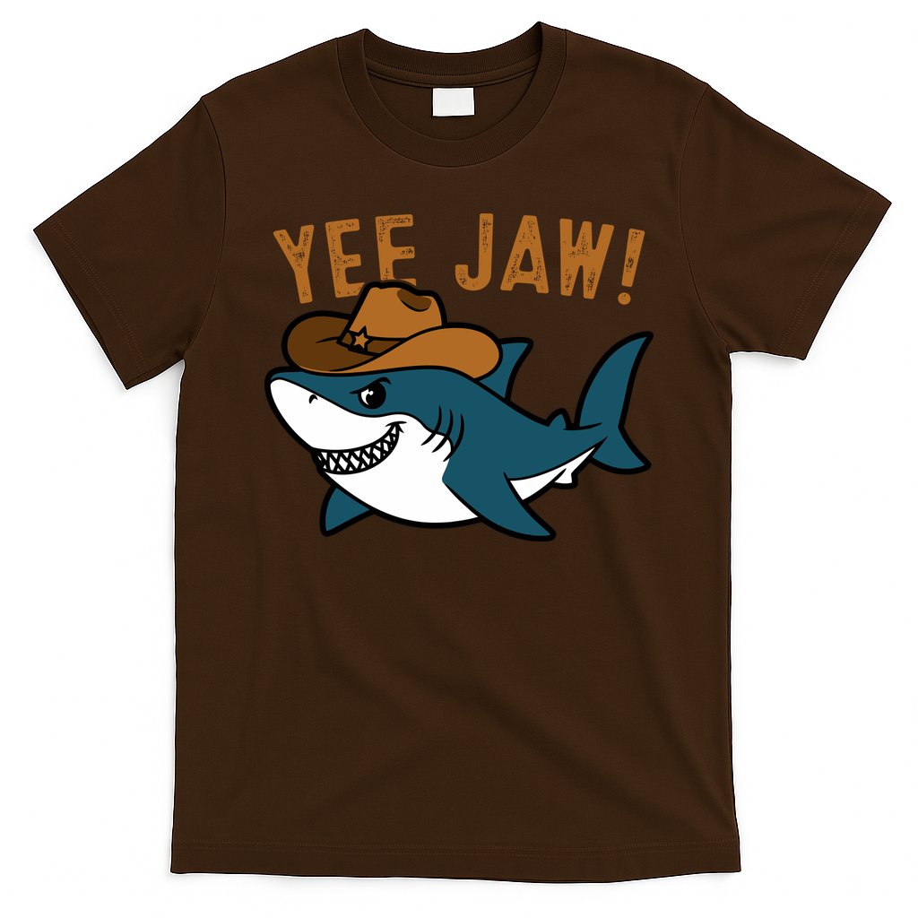 Yee Jaw Cowboy Old Western Shark T-Shirt