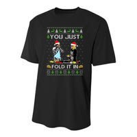 You Just Fold It In Fold In The Cheese Ugly Christmas Youth Performance Sprint T-Shirt