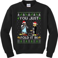 You Just Fold It In Fold In The Cheese Ugly Christmas Kids Sweatshirt