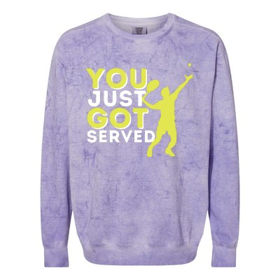 You Just Got Served Funny Tennis Player Tennis Coach Colorblast Crewneck Sweatshirt