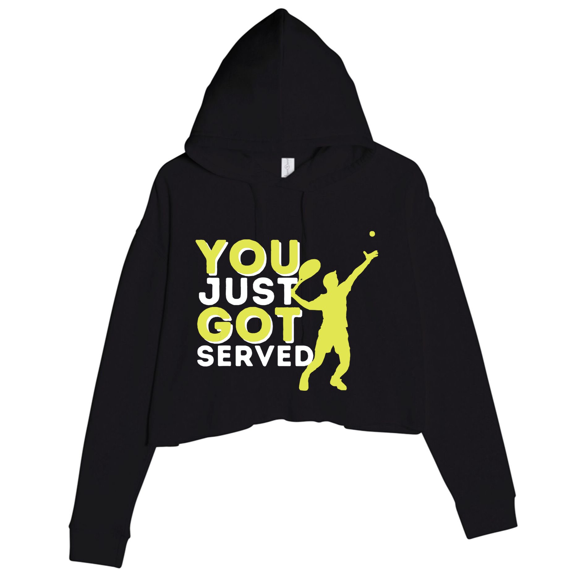 You Just Got Served Funny Tennis Player Tennis Coach Crop Fleece Hoodie