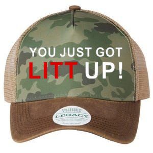 You Just Got Litt Up Funny TV Show Quote Legacy Tie Dye Trucker Hat