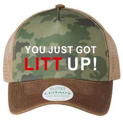 You Just Got Litt Up Funny TV Show Quote Legacy Tie Dye Trucker Hat