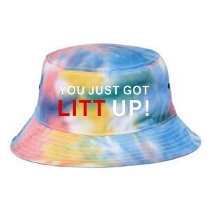 You Just Got Litt Up Funny TV Show Quote Tie Dye Newport Bucket Hat