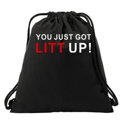 You Just Got Litt Up Funny TV Show Quote Drawstring Bag