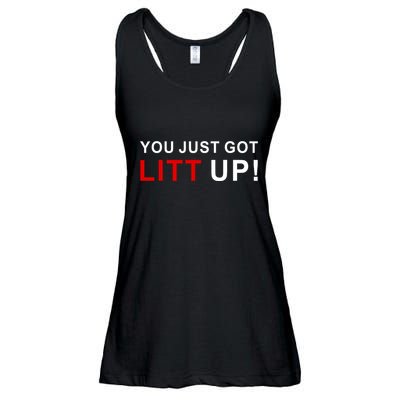 You Just Got Litt Up Funny TV Show Quote Ladies Essential Flowy Tank