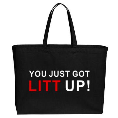 You Just Got Litt Up Funny TV Show Quote Cotton Canvas Jumbo Tote