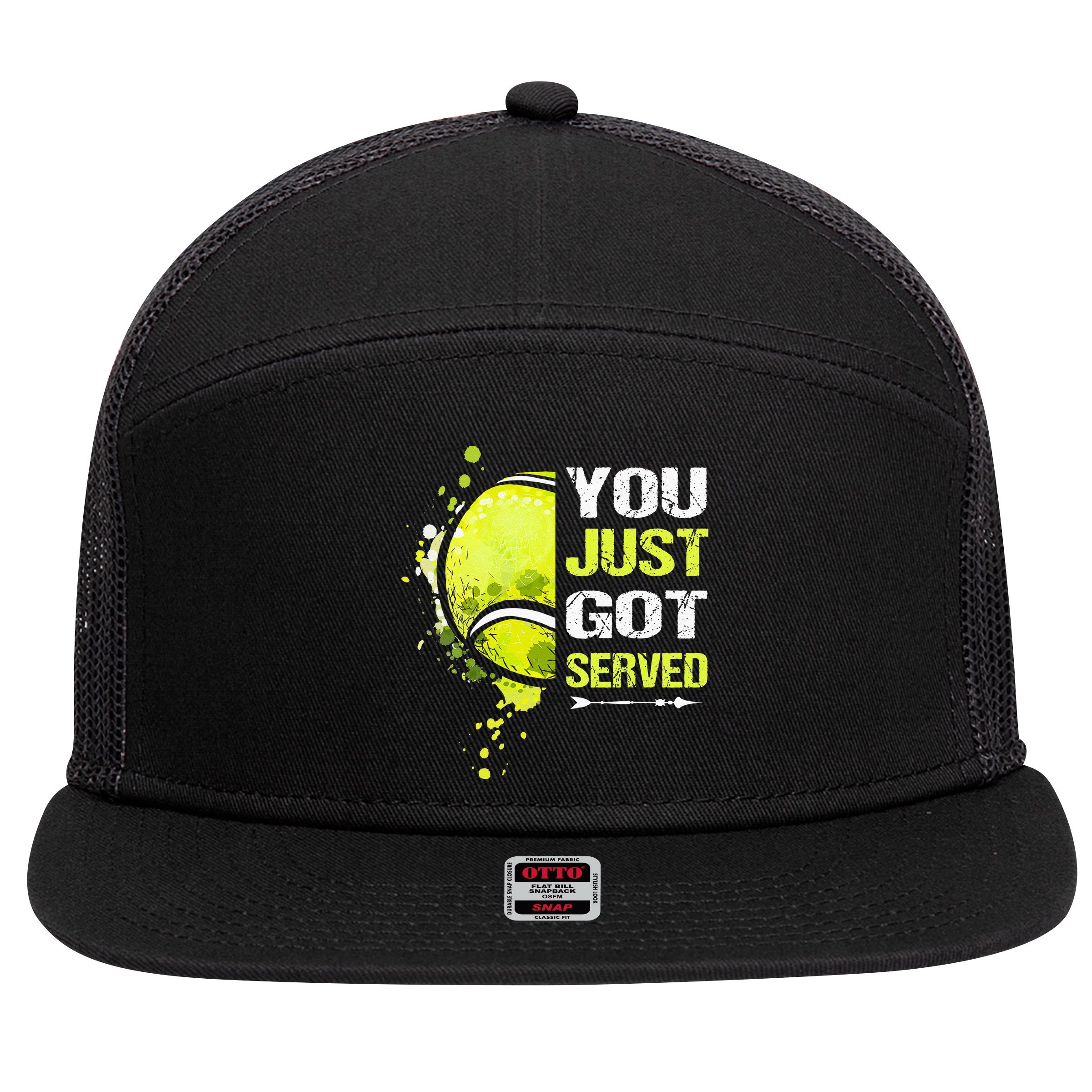 You Just Got Served Tennis 7 Panel Mesh Trucker Snapback Hat