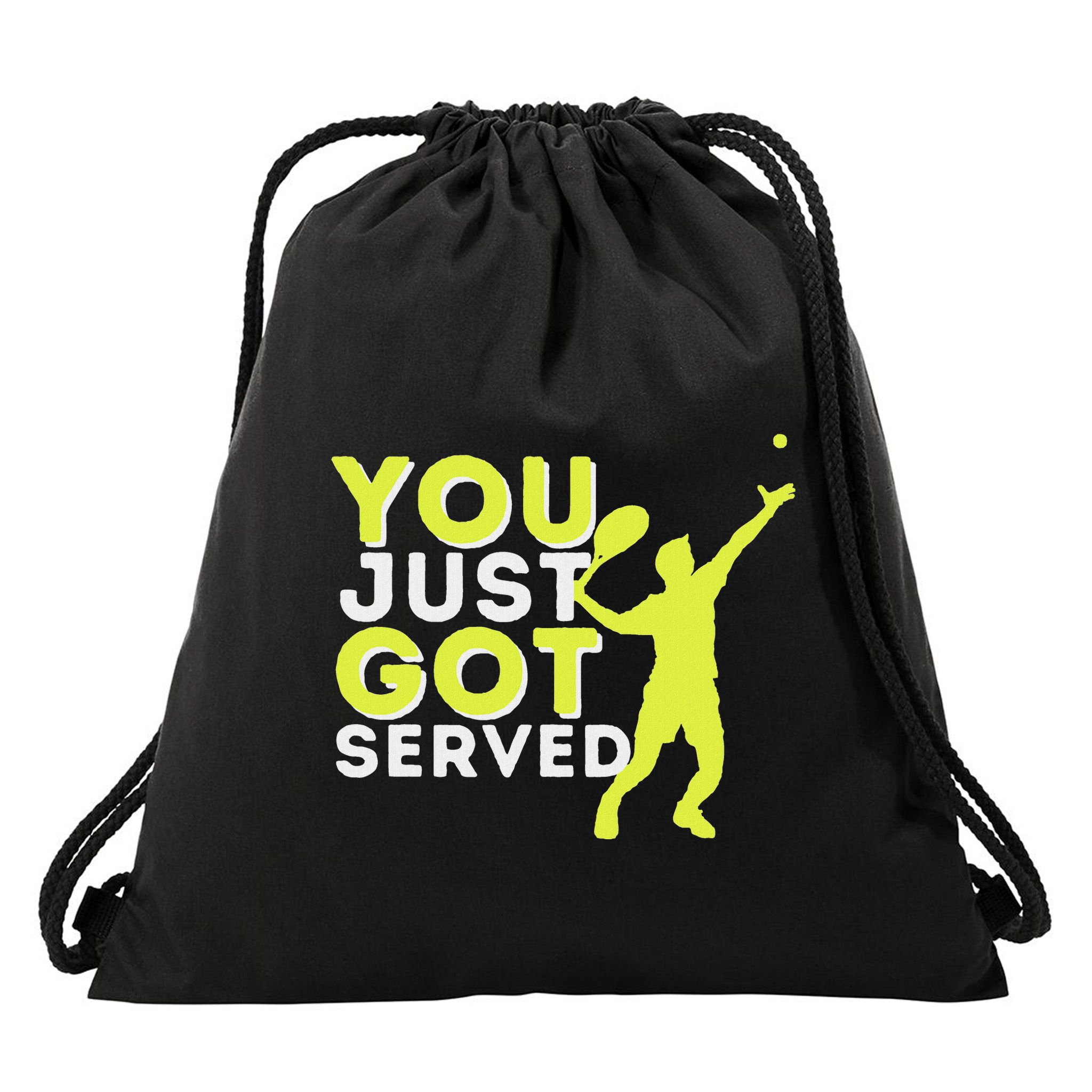 You Just Got Served Funny Tennis Player & Tennis Coach Drawstring Bag