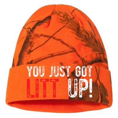 You Just Got Litt Up Funny Humor Saying Clever Quotes Kati Licensed 12" Camo Beanie