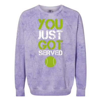 You Just Got Served Tennis Player Colorblast Crewneck Sweatshirt