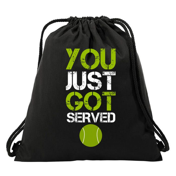 You Just Got Served Tennis Player Drawstring Bag