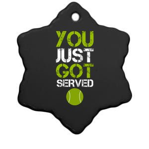 You Just Got Served Tennis Player Ceramic Star Ornament