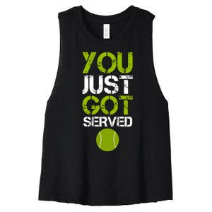 You Just Got Served Tennis Player Women's Racerback Cropped Tank