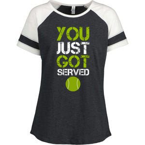 You Just Got Served Tennis Player Enza Ladies Jersey Colorblock Tee