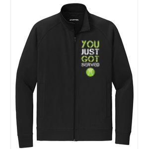 You Just Got Served Tennis Funny Tennis Gift Tee Stretch Full-Zip Cadet Jacket