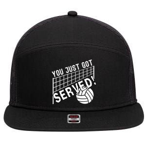 You Just Got Served Funny Volleybally 7 Panel Mesh Trucker Snapback Hat