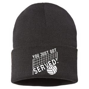 You Just Got Served Funny Volleybally Sustainable Knit Beanie