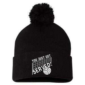 You Just Got Served Funny Volleybally Pom Pom 12in Knit Beanie