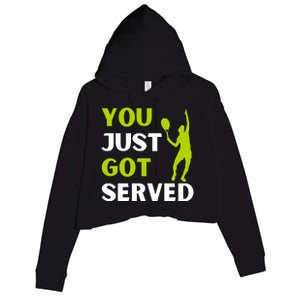 You Just Got Served Funny Tennis Player & Tennis Coach Crop Fleece Hoodie