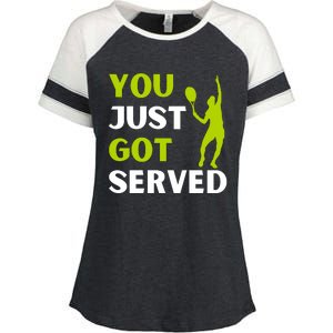 You Just Got Served Funny Tennis Player & Tennis Coach Enza Ladies Jersey Colorblock Tee