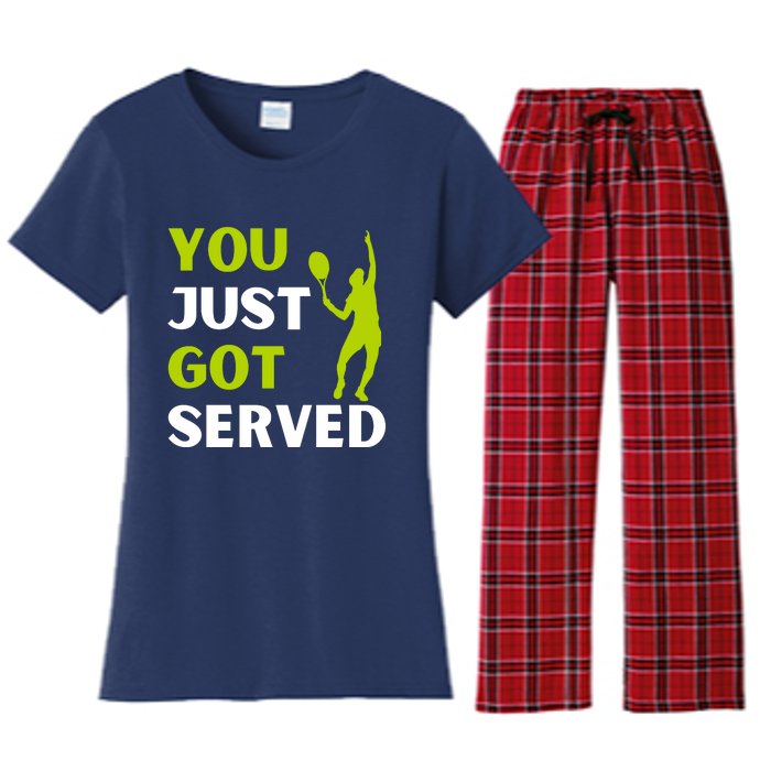 You Just Got Served Funny Tennis Player & Tennis Coach Women's Flannel Pajama Set