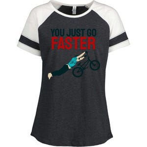 You Just Go Faster Enza Ladies Jersey Colorblock Tee