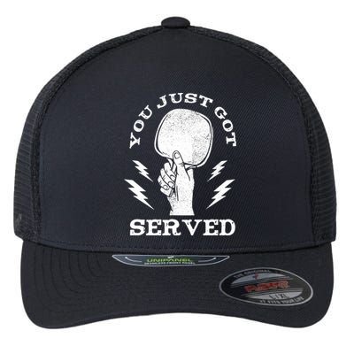 You Just Got Served Hand Holding Ping Pong Paddle Sport Flexfit Unipanel Trucker Cap