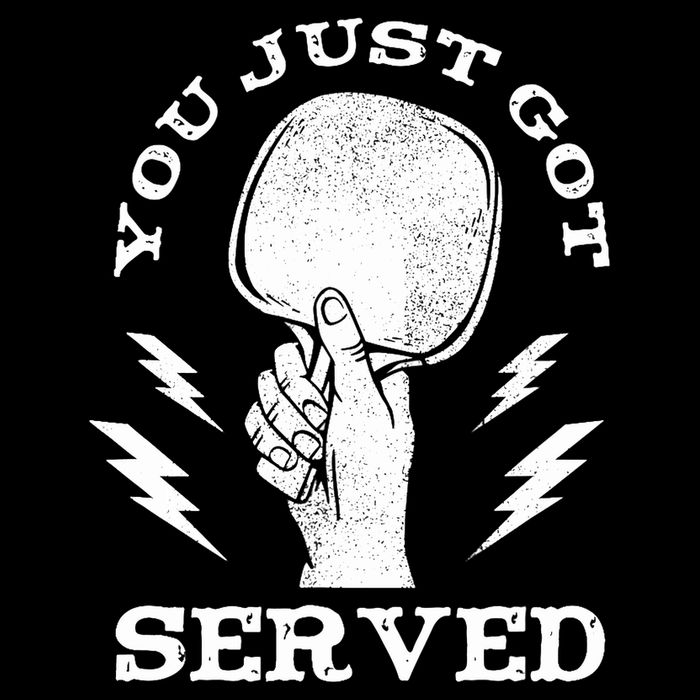 You Just Got Served Hand Holding Ping Pong Paddle Sport Flexfit Unipanel Trucker Cap