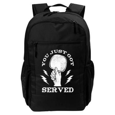 You Just Got Served Hand Holding Ping Pong Paddle Sport Backpack