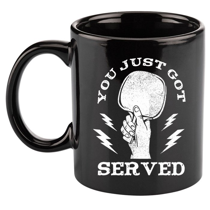 You Just Got Served Hand Holding Ping Pong Paddle Sport 11oz C Handle Ceramic Mug