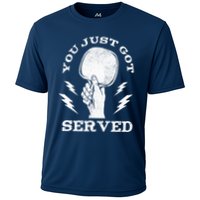 You Just Got Served Hand Holding Ping Pong Paddle Sport Cooling Performance Crew T-Shirt