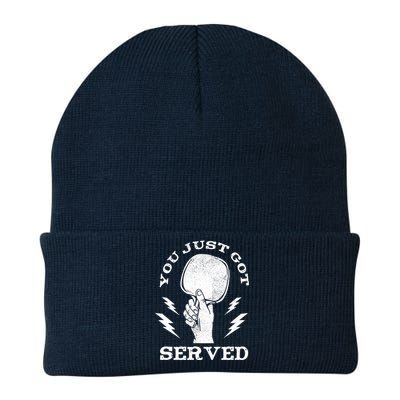 You Just Got Served Hand Holding Ping Pong Paddle Sport Knit Cap Winter Beanie