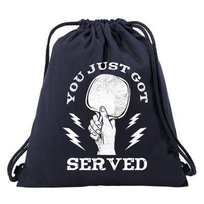 You Just Got Served Hand Holding Ping Pong Paddle Sport Drawstring Bag