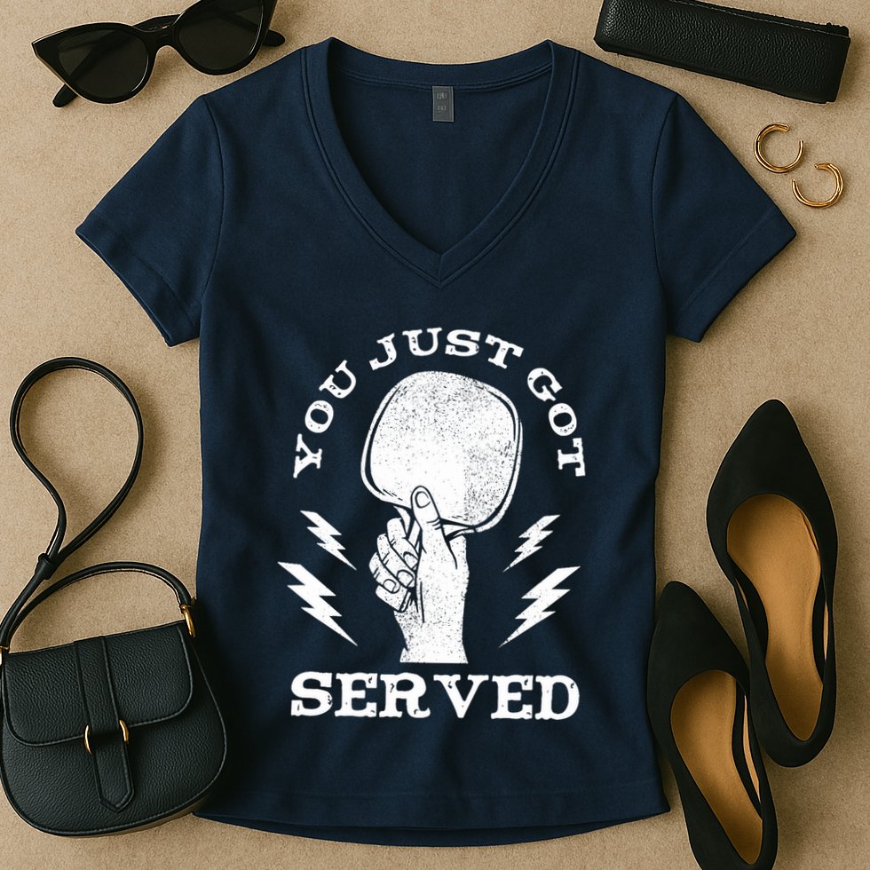 You Just Got Served Hand Holding Ping Pong Paddle Sport Women's V-Neck T-Shirt