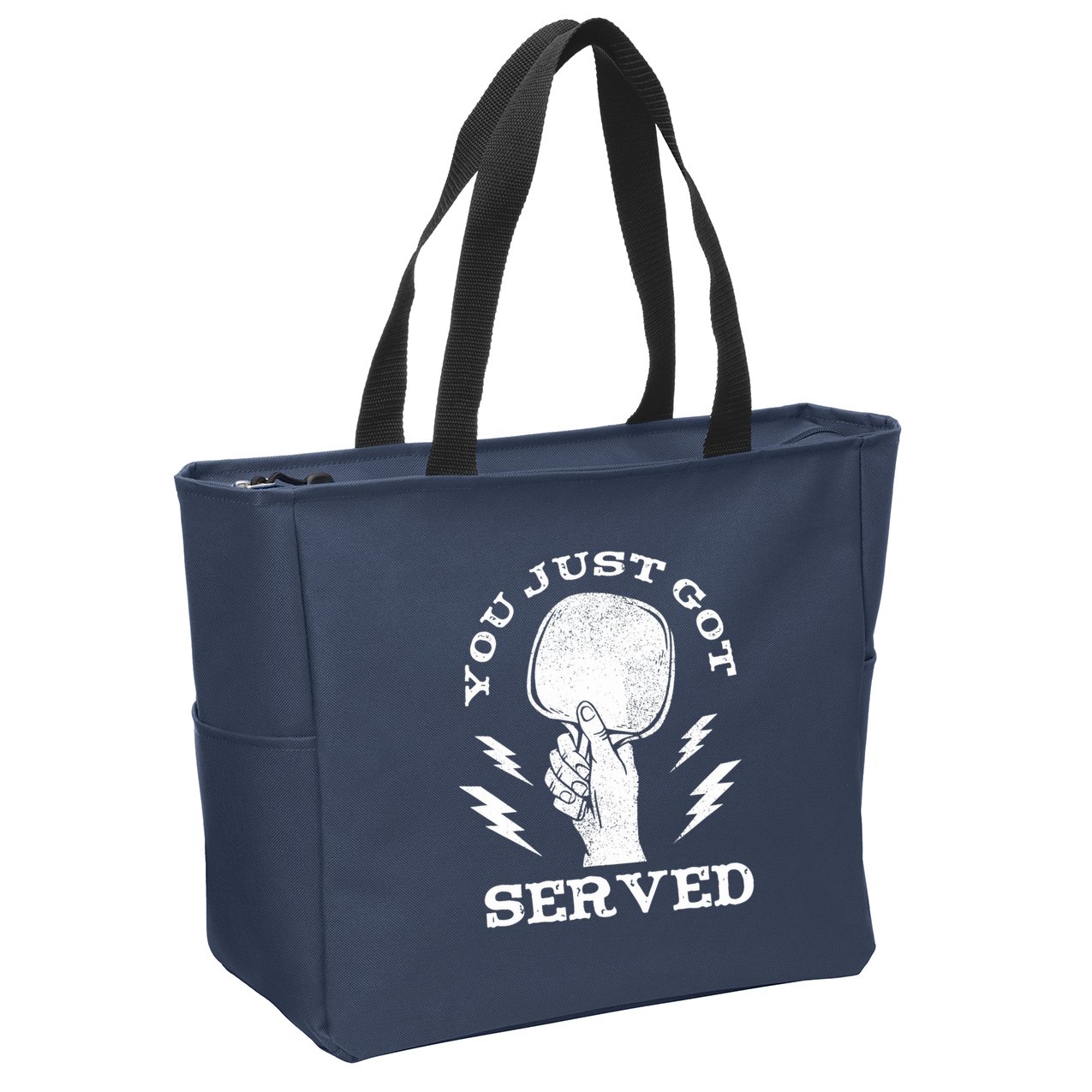 You Just Got Served Hand Holding Ping Pong Paddle Sport Zip Tote Bag