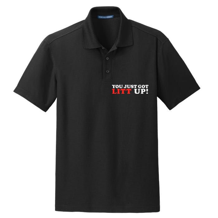 You Just Got Litt Up Funny Dry Zone Grid Polo