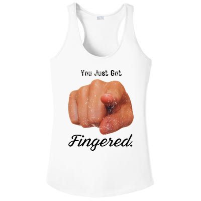 You Just Got Fingered Ladies PosiCharge Competitor Racerback Tank