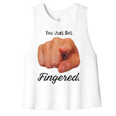 You Just Got Fingered Women's Racerback Cropped Tank