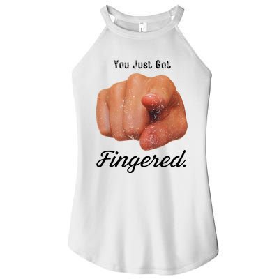 You Just Got Fingered Women's Perfect Tri Rocker Tank