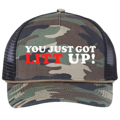 You Just Got Litt Up Funny Retro Rope Trucker Hat Cap