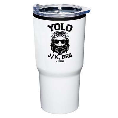 Yolo Just Kissing Be Right Back Jesus Funny Tumbler