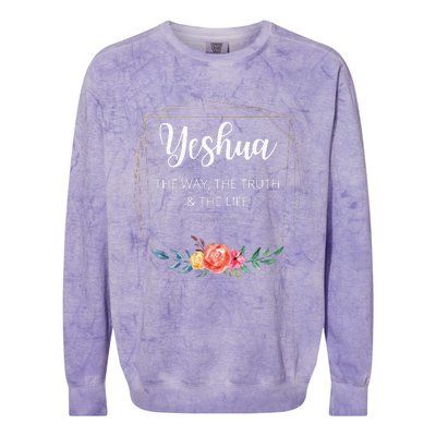 Yeshua Jesus The Way Truth Life Christian Faith Scripture Colorblast Crewneck Sweatshirt